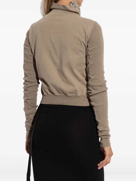 Brown hoodies worn by a person, showing the hoodies fit