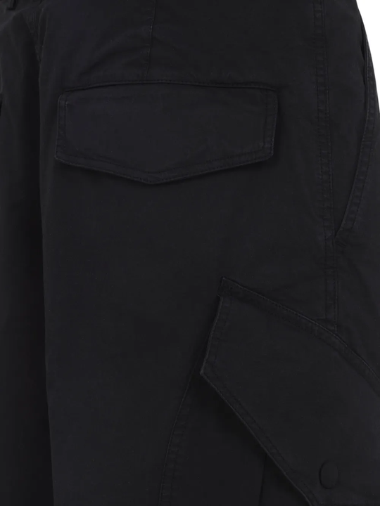 Close up of black pant, showing texture of the Cotton fabric