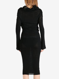 ANN DEMEULEMEESTER - Women High Neck Dropped Shoulder  Knitted Dress