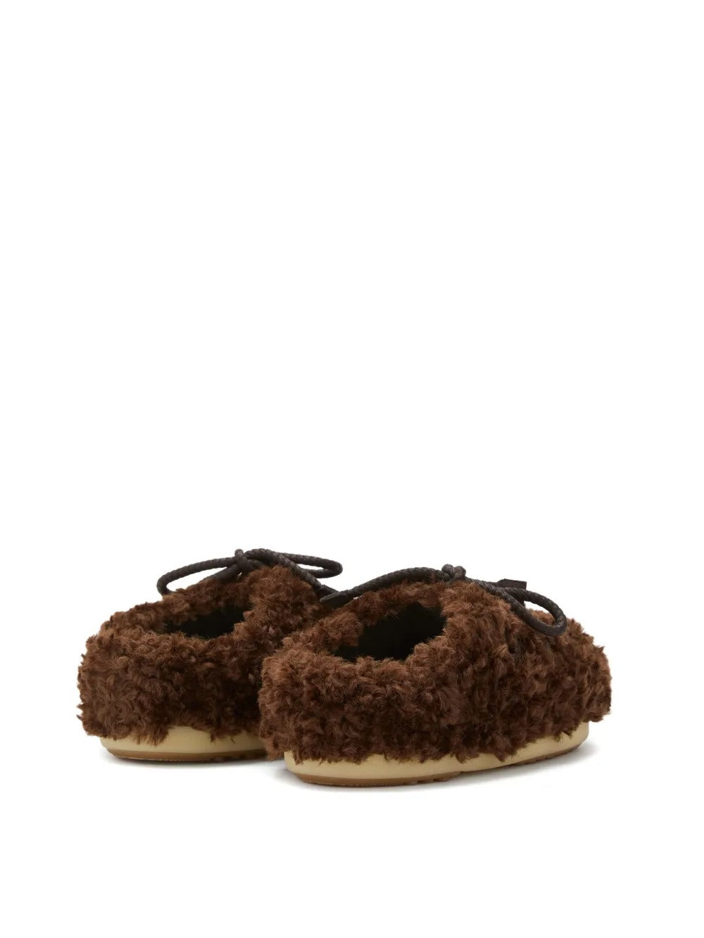 Brown mules, side view