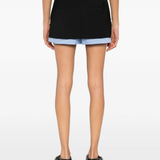 Black shorts worn by a person, showing the shorts's fit