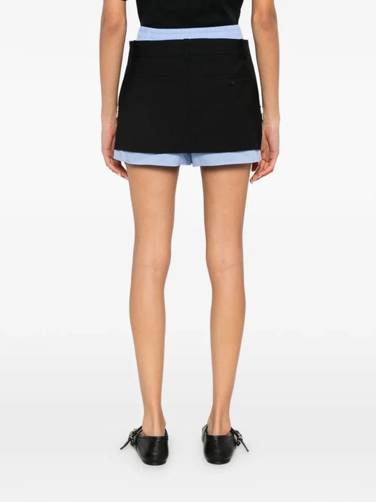 Black shorts worn by a person, showing the shorts's fit