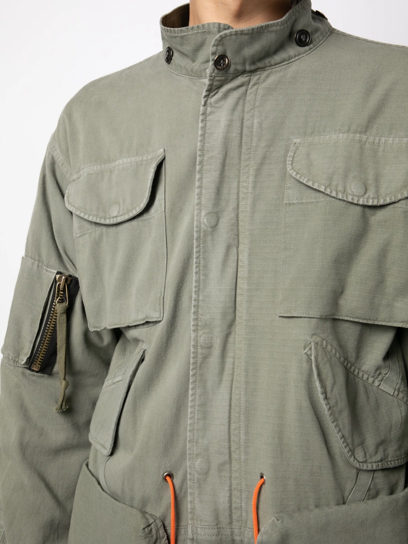GREG LAUREN Men Mixed Army Fishtail Jacket