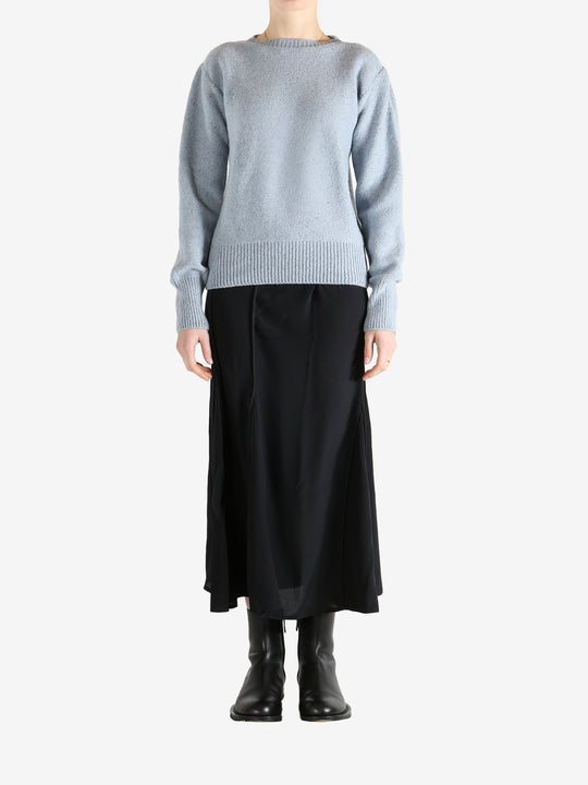 Blue sweater, full body view