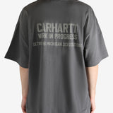 Grey t-shirt worn by a person, showing the t-shirt's fit