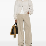 Tan hoodie,full body view