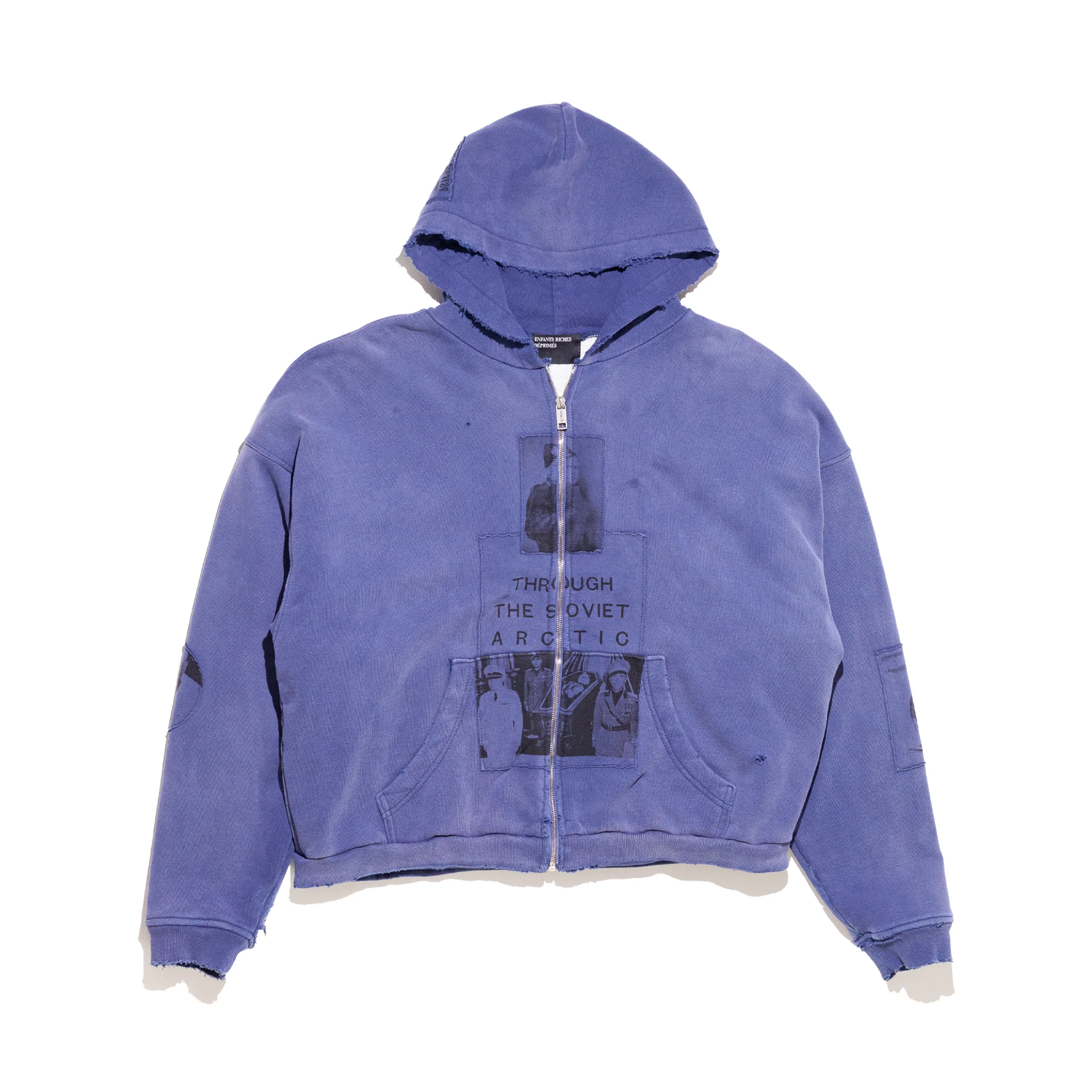 Blue hoodie, front view