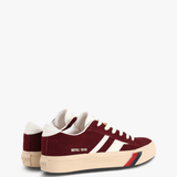 Burgundy shoes, front view