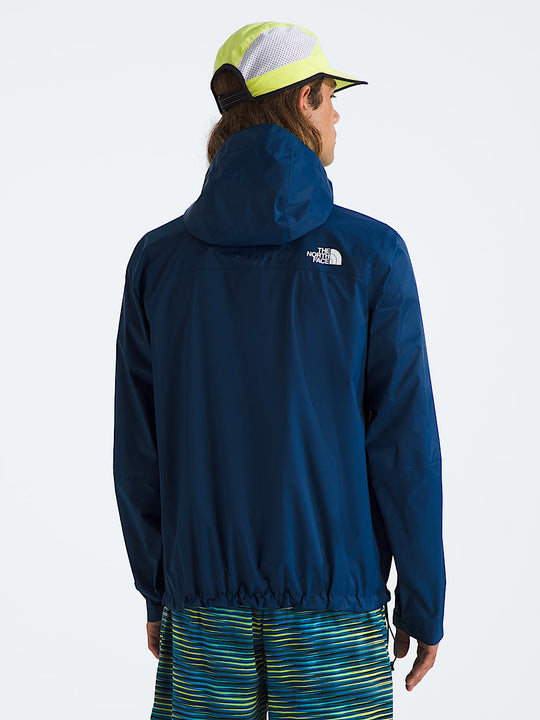 Blue jacket, full body view