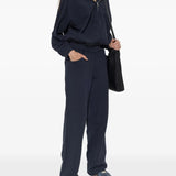 Navy jacket, full body view