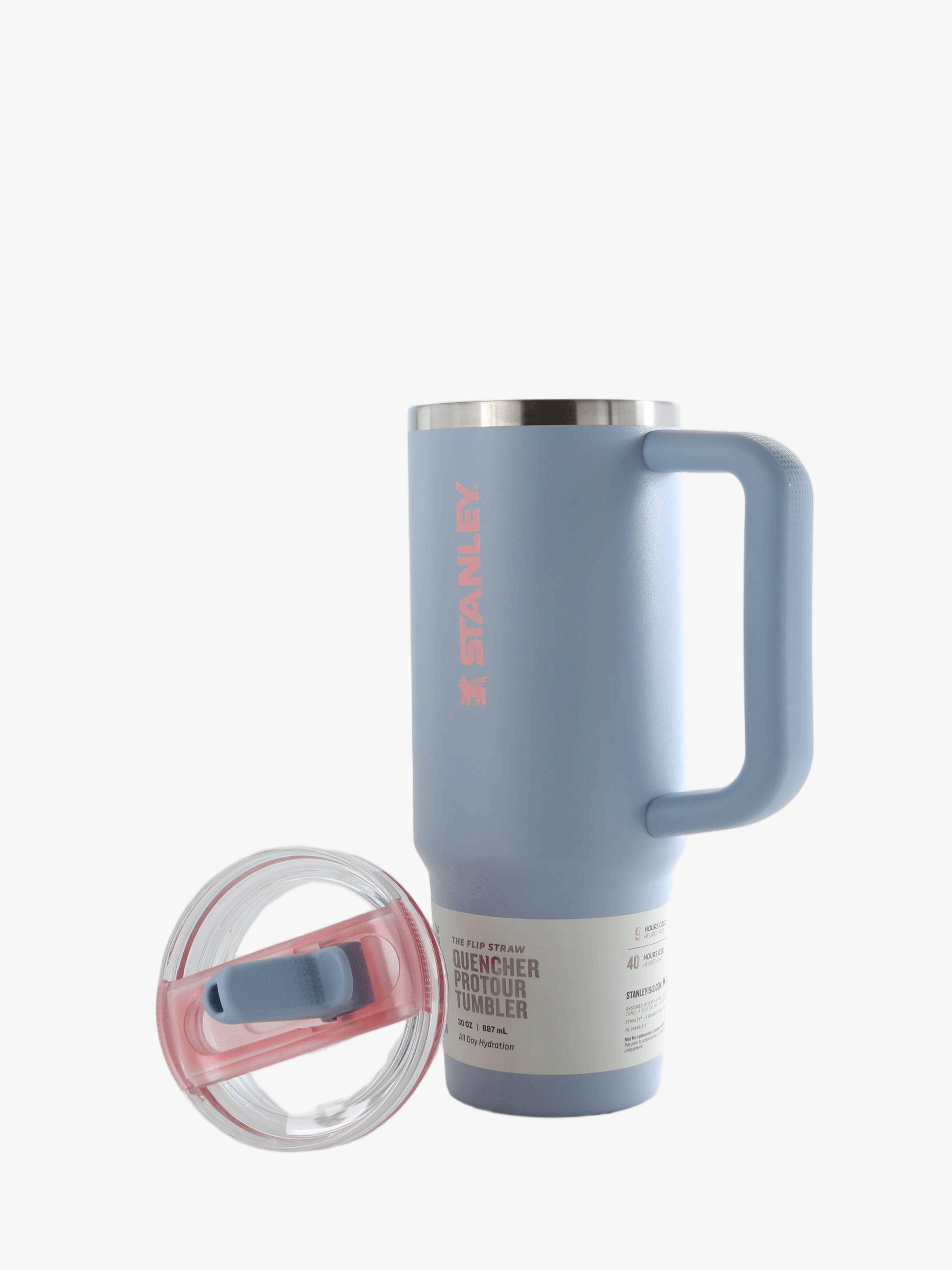 Blue product, front view