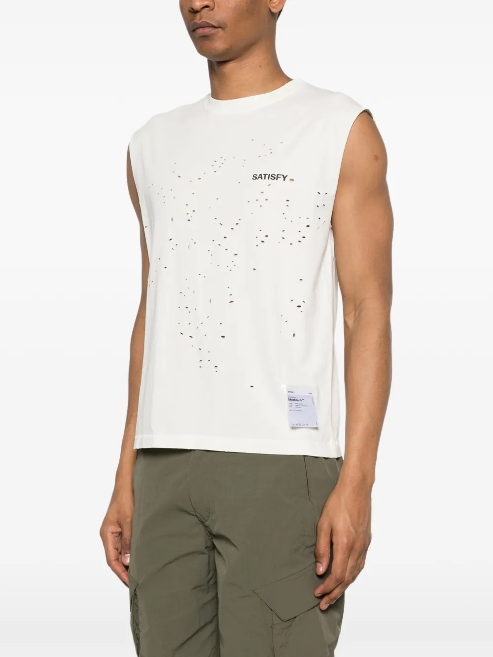 Grey t-shirt worn by a person, showing the t-shirt fit