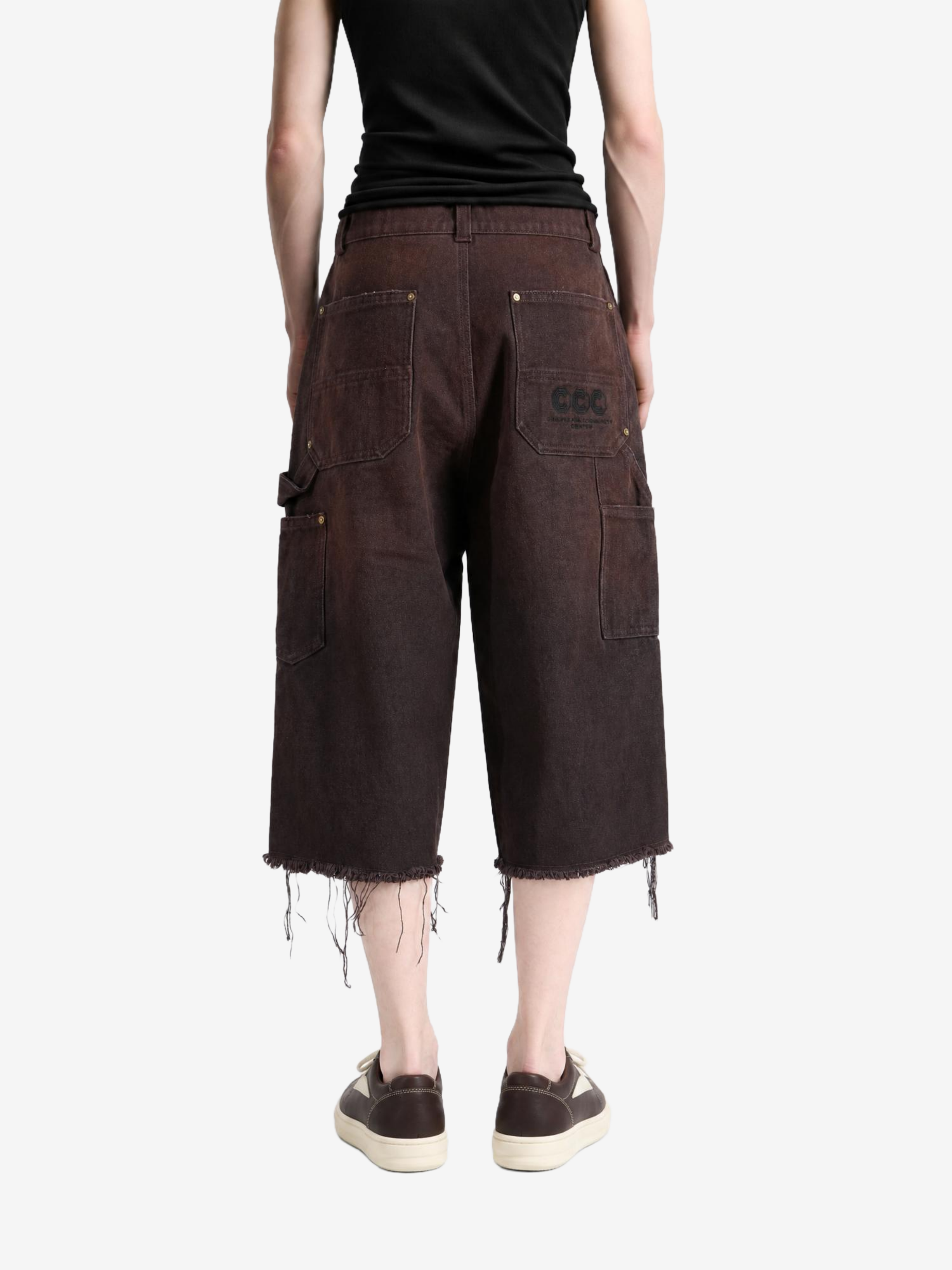 Brown pants, full body view