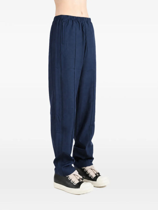 Navy pants, full body view