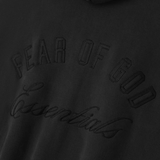 Close up of black hoodie, showing texture of the Cotton fabric