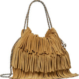 Tan bags, front view