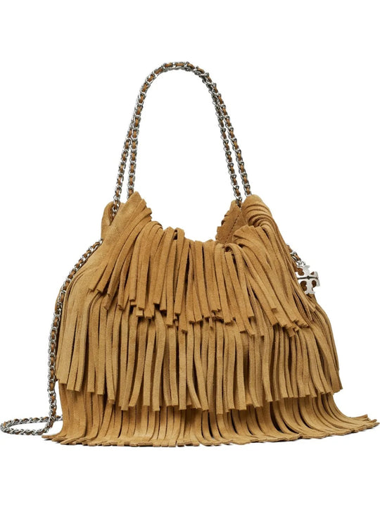 Tan bags, front view