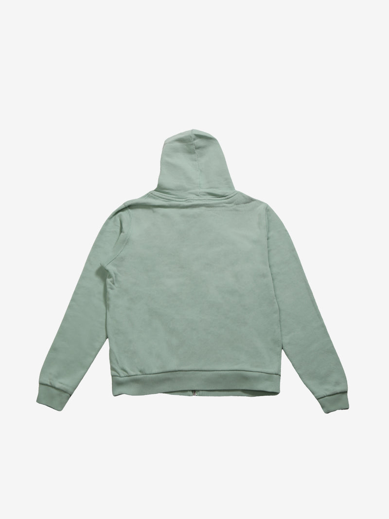 Green hoodies, back view