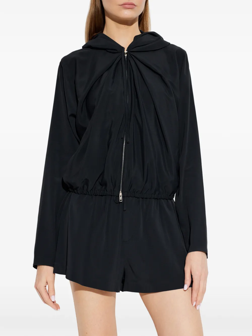 Black hoodie, full body view