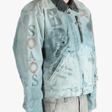Grey jacket worn by a person, showing the jacket's fit
