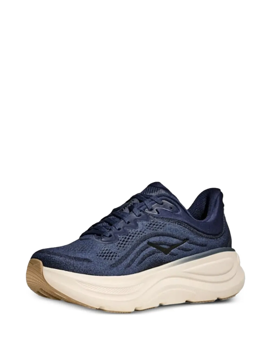 Blue sneakers, side view