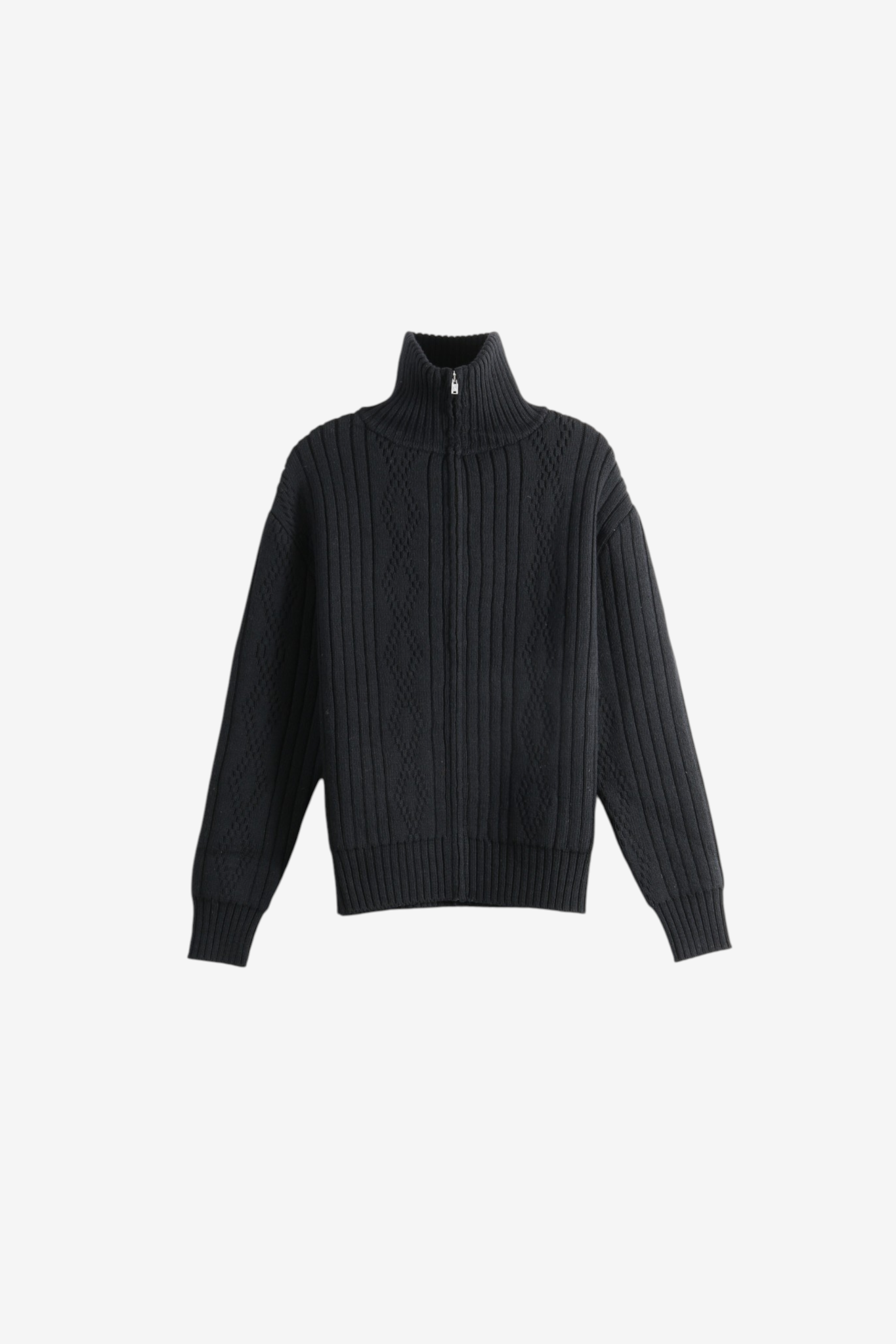 Black knitwear, front view