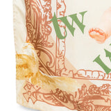 Close up of Tan scarf, showing detail