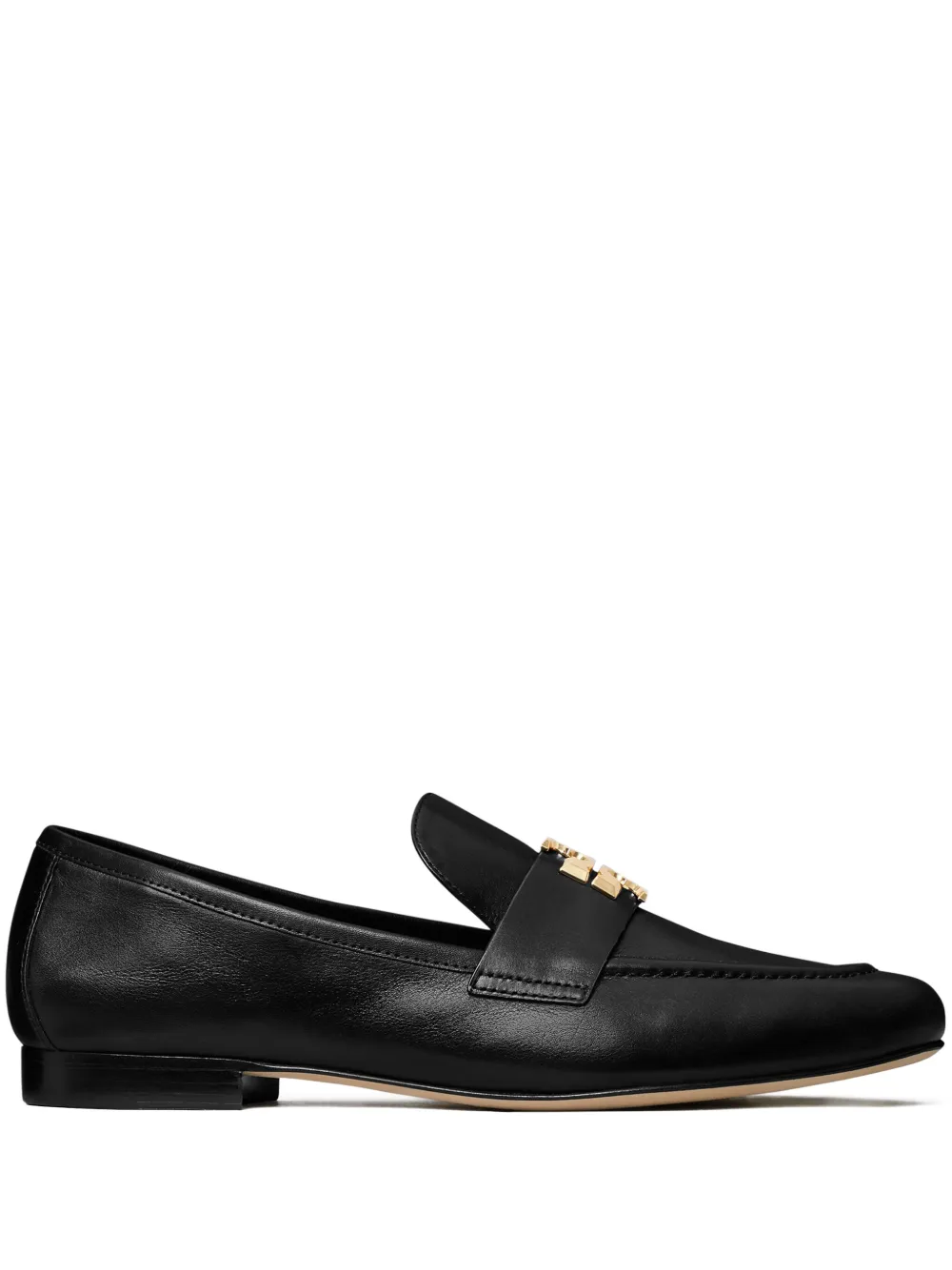 Black loafers-mules, front view