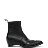 Black boot, front view