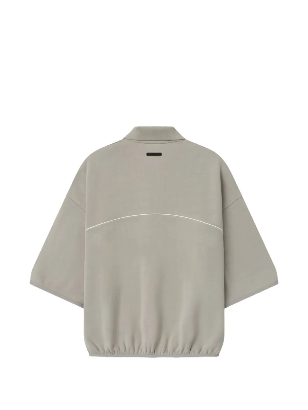 Grey shirt, back view 