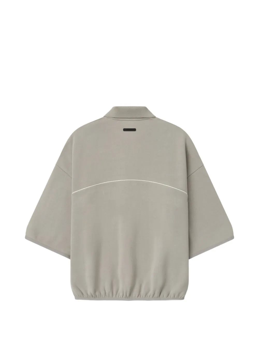 Grey shirt, back view 