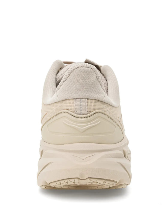 Tan shoes, back view