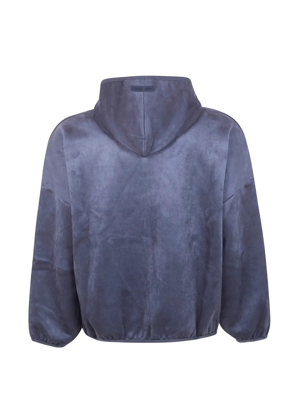 Blue hoodie, back view