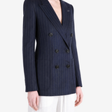 Navy jacket worn by a person, showing the jacket fit