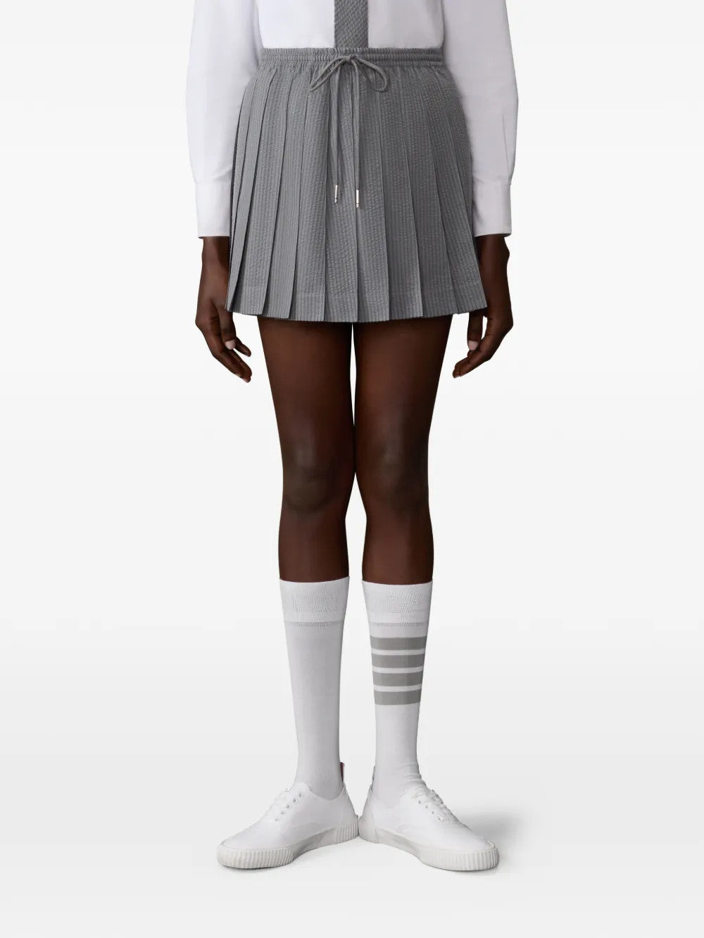 Grey skirt, full body view