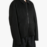 Black jacket worn by a person, showing the jacket fit