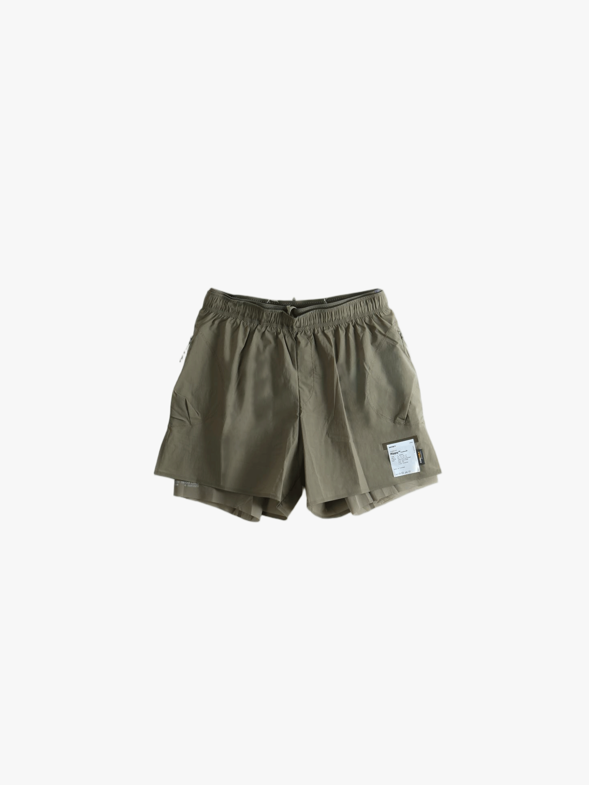 Green shorts, front view