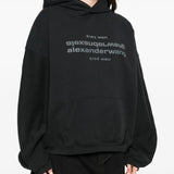 Black hoodie, full body view