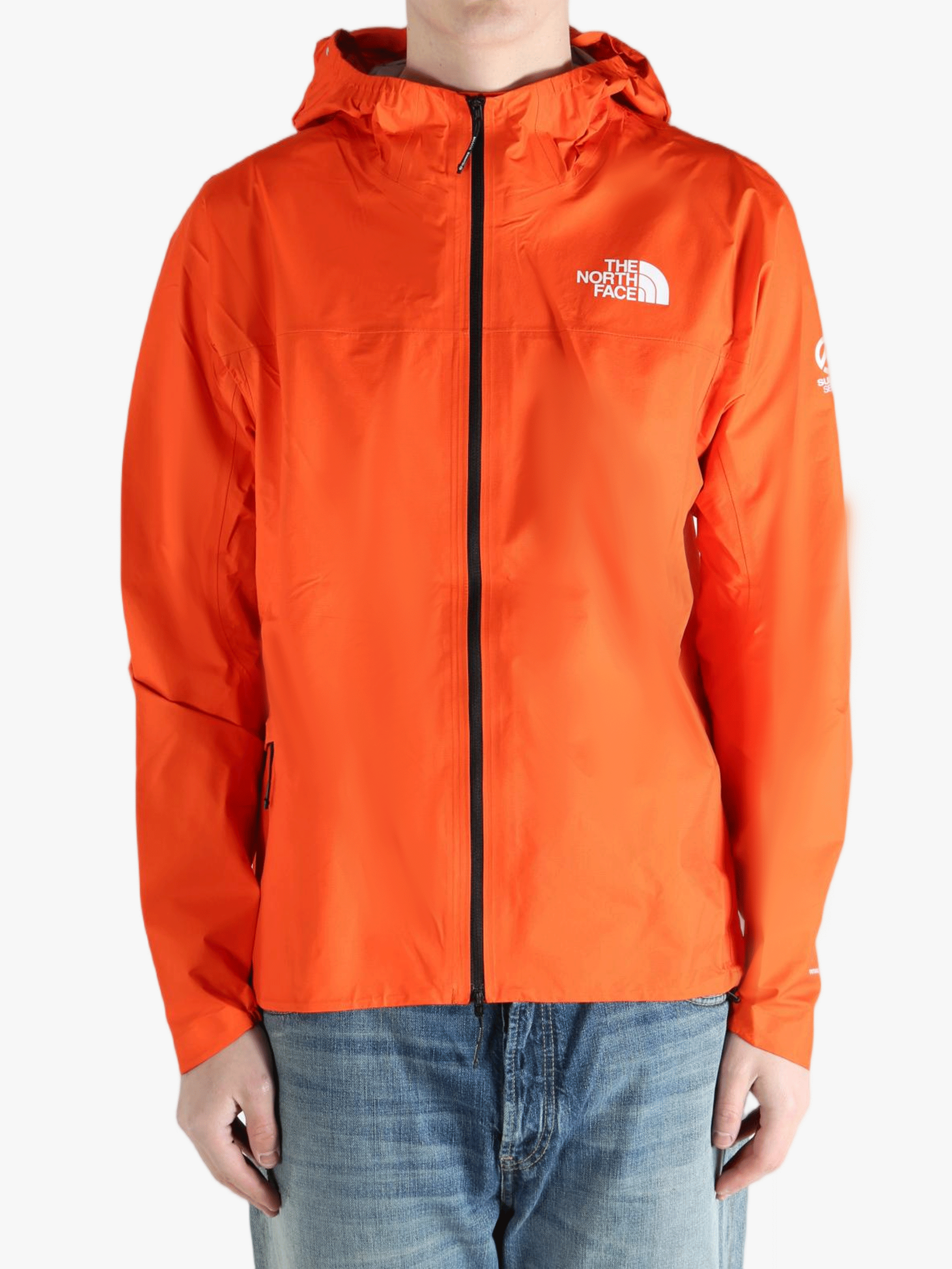 Red jacket worn by a person, showing the jacket fit