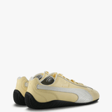 Tan shoes, side view