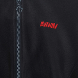 Close up of Black sweats, showing texture of the polyester fabric