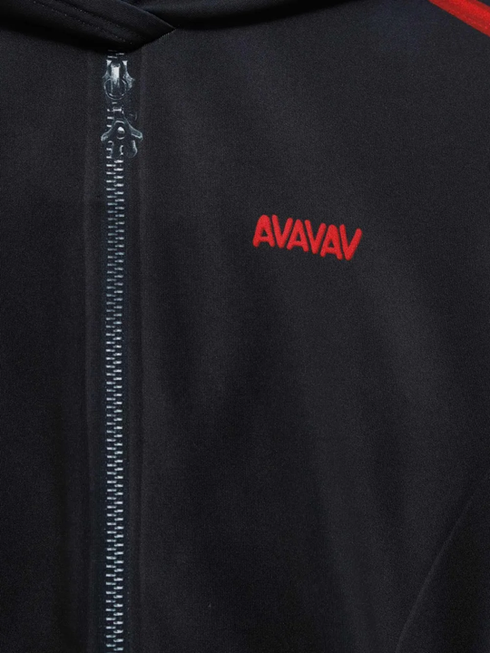 Close up of Black sweats, showing texture of the polyester fabric