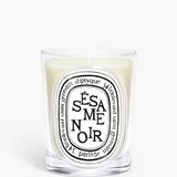 Sesame noir candles, front view