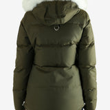 Green jackets worn by a person, showing the jackets fit