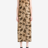 Tan dress, full body view