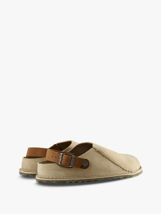 Tan sandals, side view