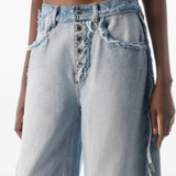 ALEXANDER WANG - Women Emboss Logo Inverted Blow Up Jean