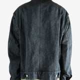 Blue jacket worn by a person, showing the jacket's fit