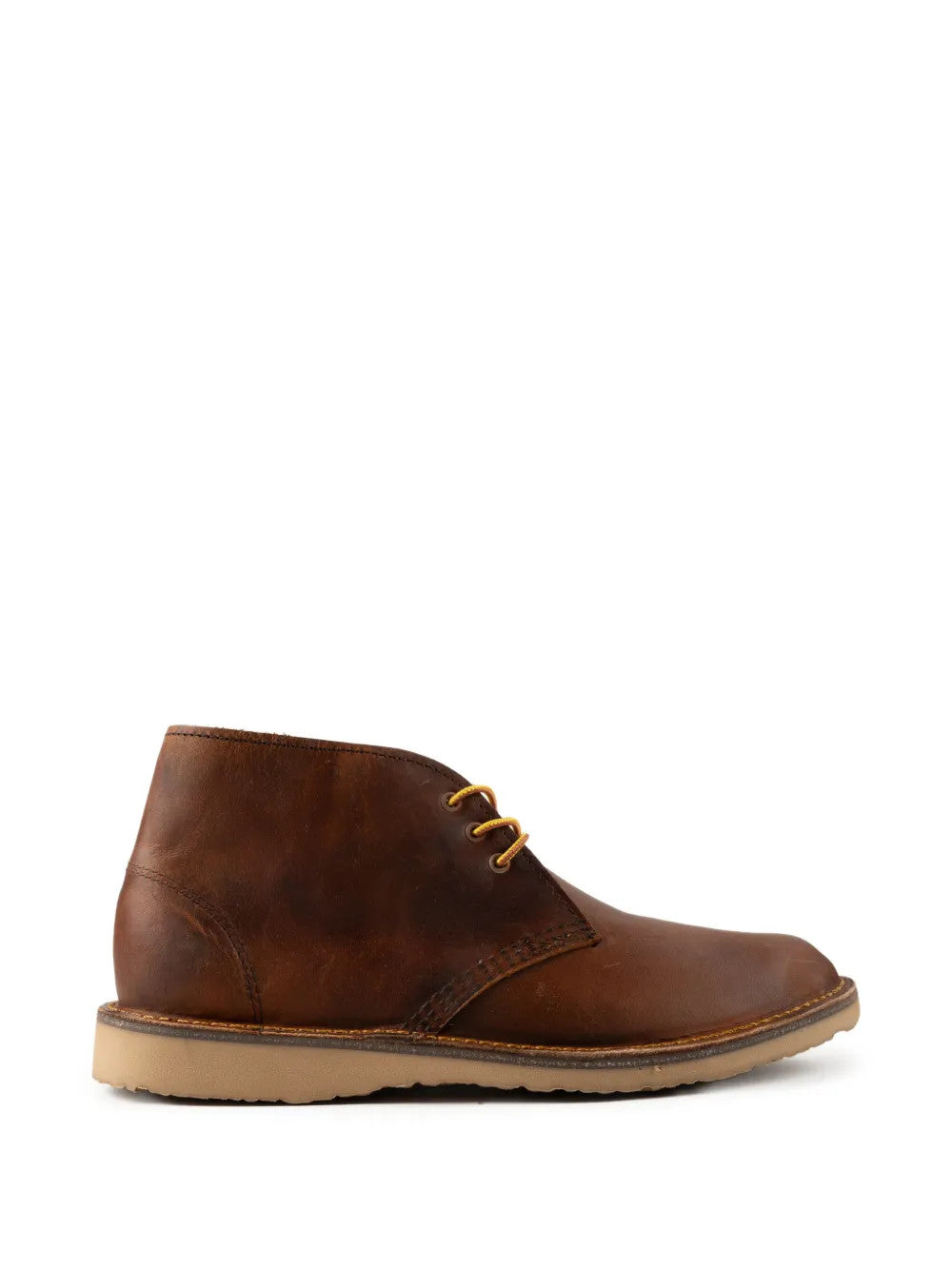 Brown boots, side view
