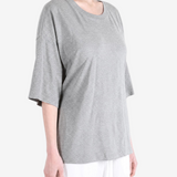 Grey t-shirt, full body view